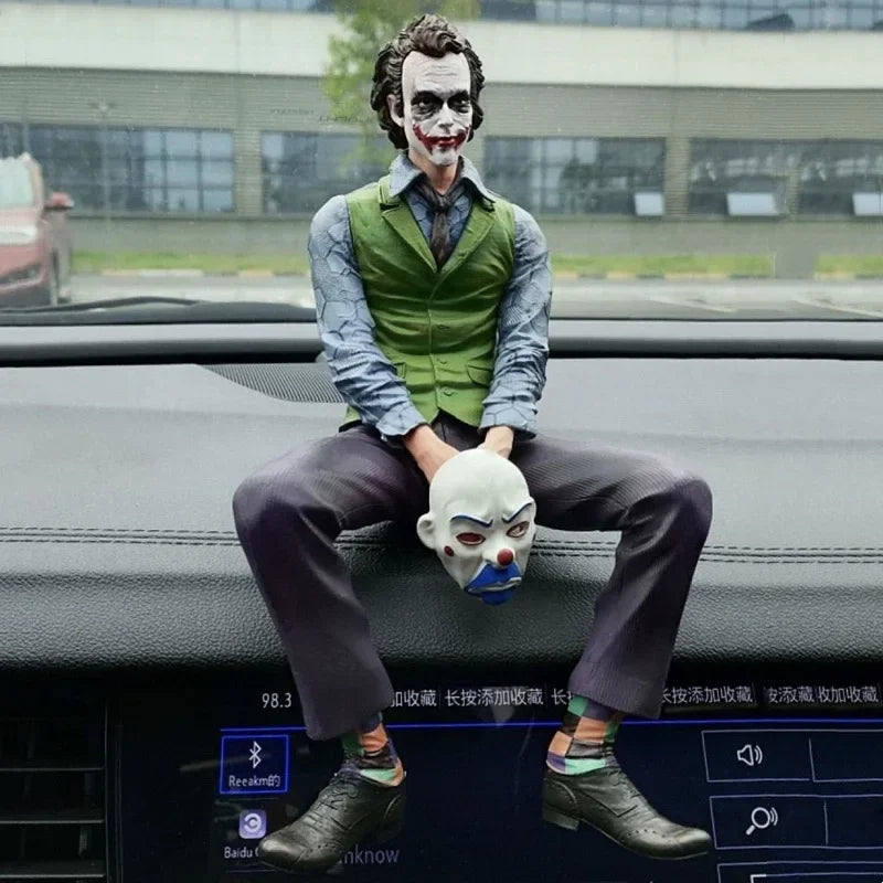 Roof Decoration Joker Heath Ledger Sitting Posture Figures Car Doll Tail and Roof Pendant Model Statue Collectable Toys