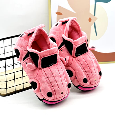 Kids Plush Car Slippers - Soft Cozy Winter Shoes for Boys & Girls, Fun Vehicle Design, Warm Indoor Slippers, Perfect Gift